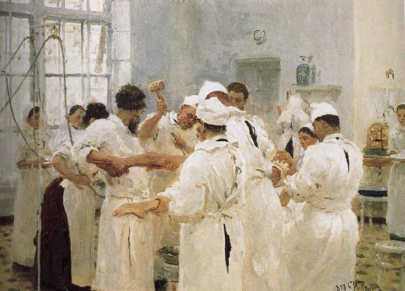 Ilia Efimovich Repin Lofton Palfrey doctors in the operating room France oil painting art